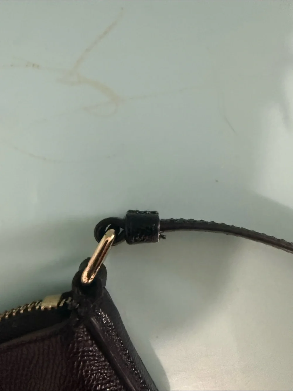 Coach Black Leather Crossbody with Gold Logo